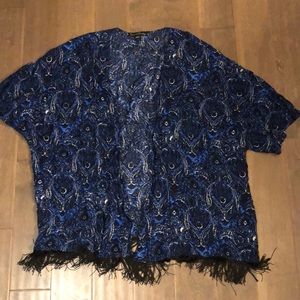 French Laundry fringed jacket cover-up